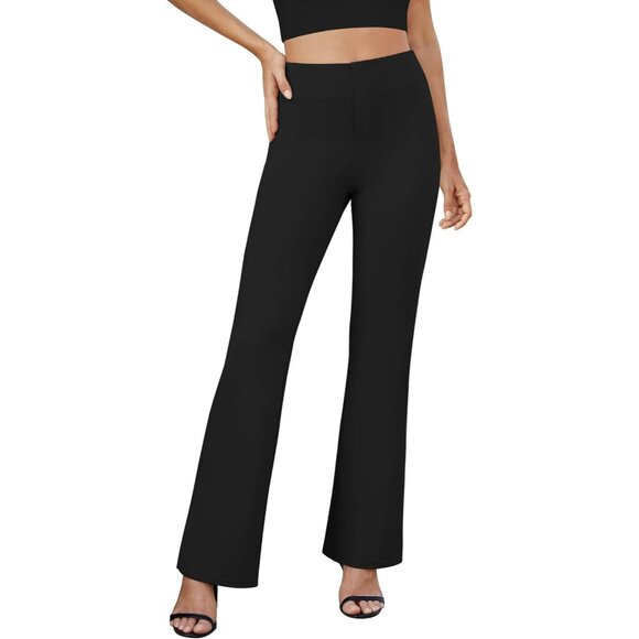 Womens Bootcut Dress Pants Business Casual Work Pants with Pockets High Waist St - Picture 2 of 6